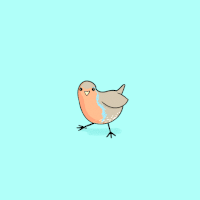 鸟 bird 卡通 可爱 粉彩