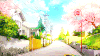 街道 春天  落花  美景 三月