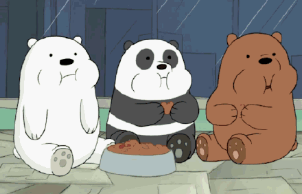 卡通 熊猫 白熊 吃东西 可爱