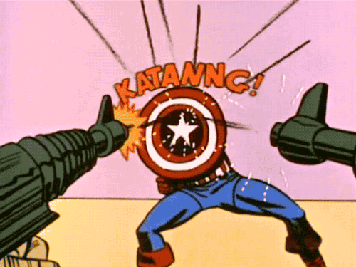 美国队长 盾牌 射击 漫画 复古 Captain America