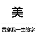 美贯穿我一生的字 文字 黑色 臭美 自恋