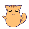 卡通 猫咪 摇头 摊手