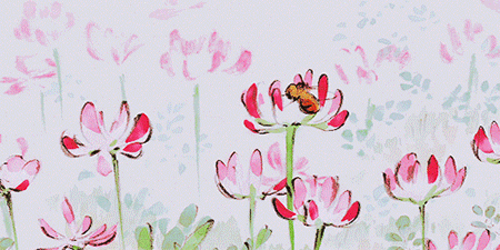 动画 花 美丽 蜜蜂