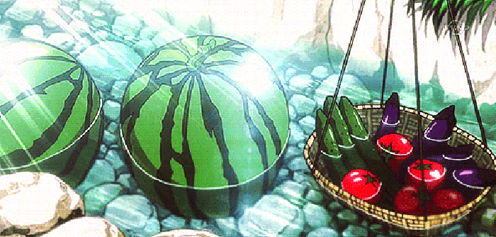 西瓜 水果 阳光 流水