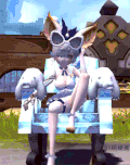 卡通 美女 座椅 猫耳朵 眼镜