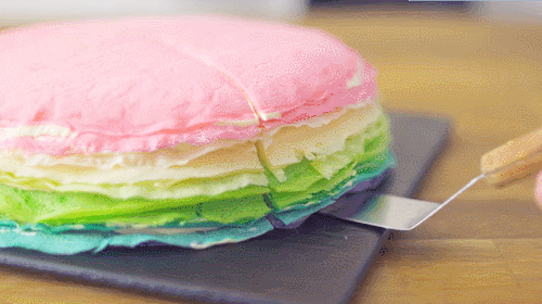 千层蛋糕 彩虹 美食 喜爱