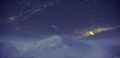 景色 雪山 天空 流星