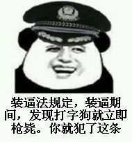 装逼法规定 装逼期间 发现打字狗就立即枪毙 你就犯了这条 熊猫人