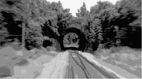 列车 隧道 黑白 急速