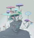 蘑菇 闪亮 发光 彩色