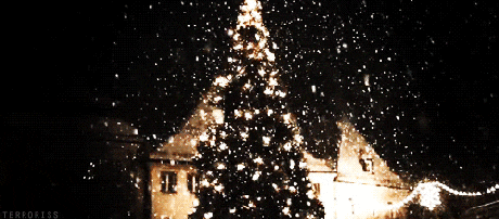 圣诞快乐 圣诞节 飘雪 圣诞树 灯光