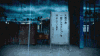 乌云 下雨 夜晚 插画