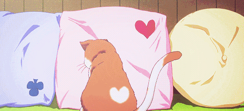 卡通 猫咪 背影 抱枕