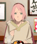 火影忍者 吃饭 二次元 女孩