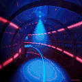 扫描 设计 3D 迷幻 圈 霓虹灯 隧道 网络
