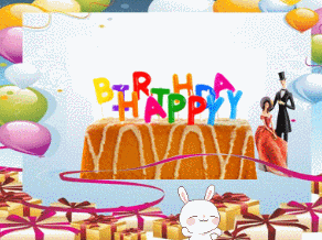 蛋糕 生日快乐 兔子 祝福