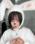 美女 兔子 可爱 害羞