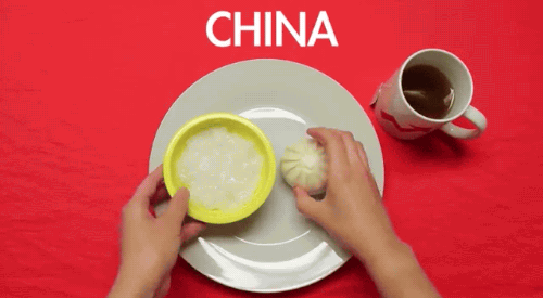 早餐 包子 粥 茶 中式