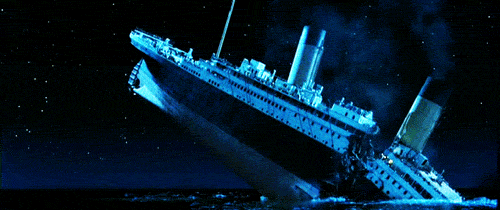 泰坦尼克号  晚上 崩溃 船