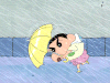 蜡笔小新 下雨 夏天 雨伞