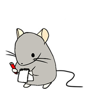 老鼠 写字 卡通 拿笔
