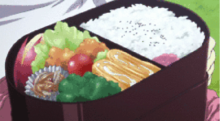 食物 米饭 筷子 饭盒