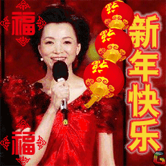 董卿 春节 大吉 soogif 福
