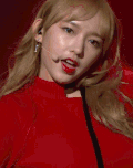 美女 红衣服 红嘴唇 唱歌
