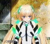 美少女 红脸蛋 黄发 绿色