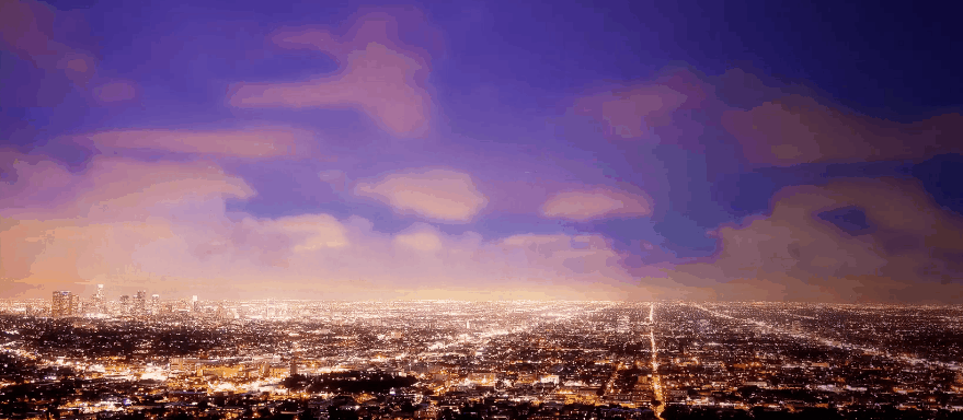 俯瞰gif动态图片,城市夜景洛杉矶之夜灯光纪录片美国
