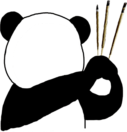 卡通 熊猫 黑白 香