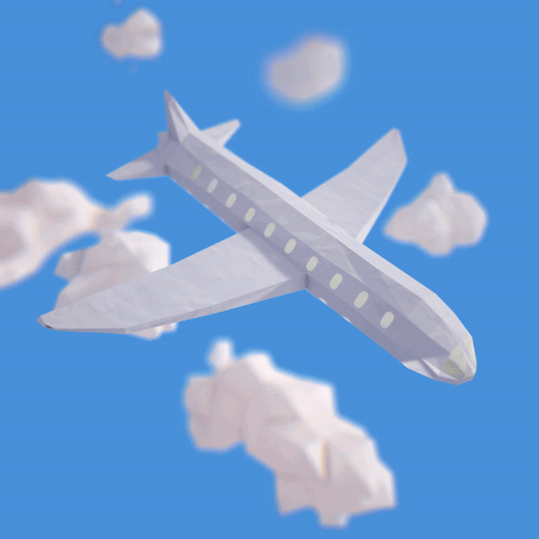 三维 3d 纸飞机 天空 飞翔 萌