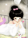 卡通 爱心 美少女 丸子头