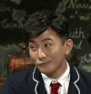 会长 大左 抿嘴 挑眉 故意 演员 眨眼 综艺 脱口秀 非正式会谈