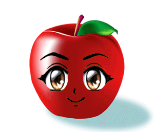 苹果 眨眼睛 吐舌头 红色