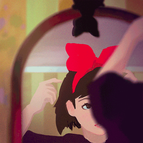小女孩 猫咪 可爱 奇幻 照镜子