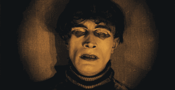 伤心 疯狂 失眠症 沮丧的 眼睛 凝视 辐艾达 经典 幽灵般的 德国 电影中的场景 电影场景 忧郁 卡里加利博士的柜 德国表现主义电影