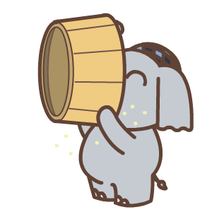 大象 吃货 木桶 大耳朵