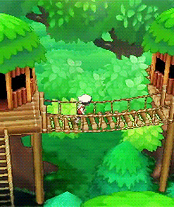 吊桥 奔跑 绿色