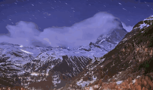 延时摄影 欧洲 雪山 雾 风景