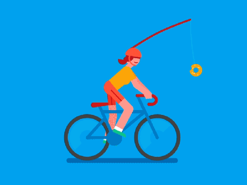 自行车 炫酷 开普敦 骑行 甜甜圈 蓝色背景