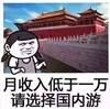 暴漫 文字表情包 月收入低于一万请选择国内游 搞笑 沙雕 魔性