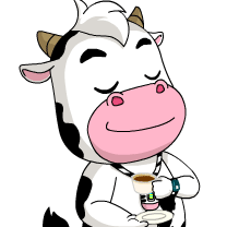 奶牛 喝牛奶 品尝 享受生活