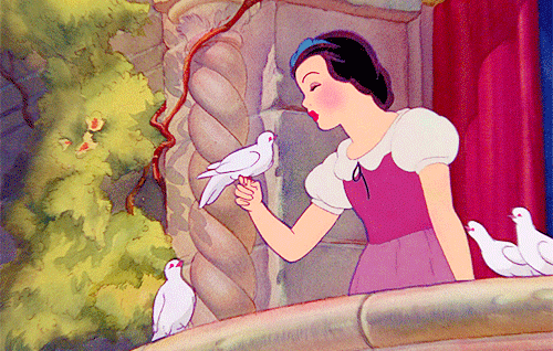 白雪公主 动画 鸽子 亲吻
