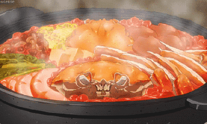 卡通 热气 螃蟹 美食
