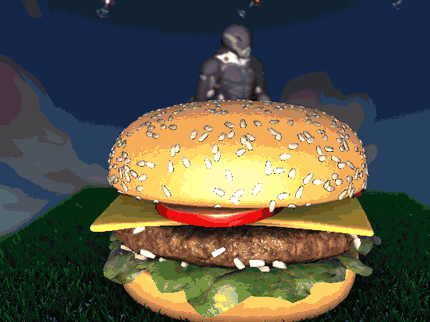 c4d 汉堡 食物 机器人
