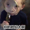 萌娃 假笑男孩 你的脸好大啊 搞怪 呆萌 可爱