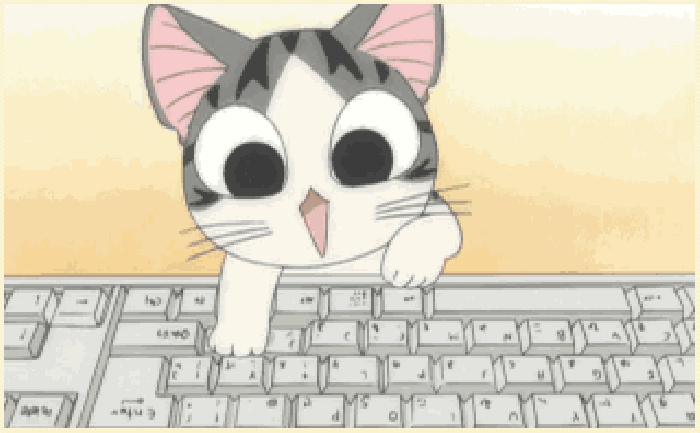 猫咪 敲键盘 可爱 动漫