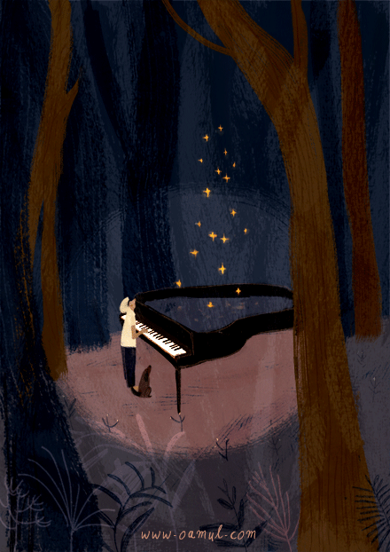 树林 钢琴 音乐 享受