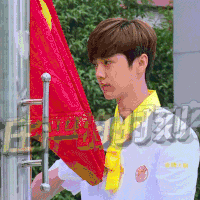 鹿晗 男神 小鲜肉 升旗
